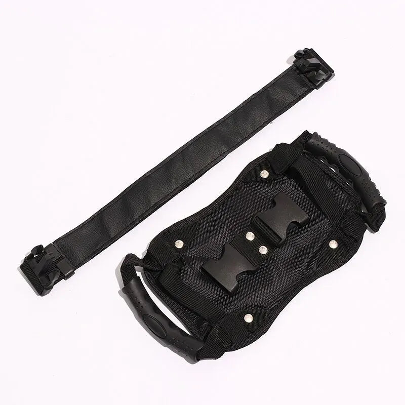 Adjustable Motorcycle Passenger Grab Handle Belt | Dual-Grip Waist Support