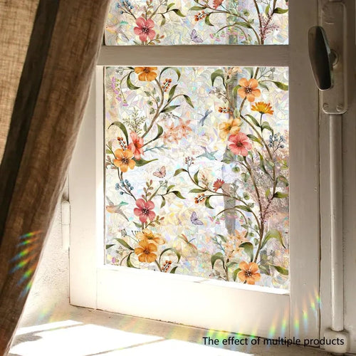 Floral Static Cling Window Stickers – No-Residue, Repositionable & Cut-to-Fit