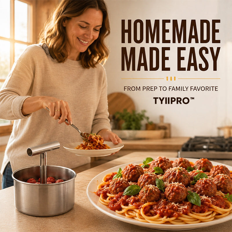 TYIIPRO™ Stainless Steel Meatball Maker – 6/12-Cavity Manual Meatball Mold, Quick & Easy Meatball Making Tool