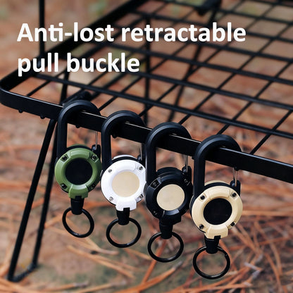 Heavy-Duty Retractable Carabiner Keychain – 25in Steel Lanyard, 100K Pull Cycles