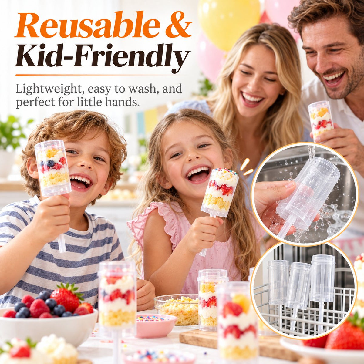 🧁Tyiipro™ Clear Push Pop Containers for Layered Desserts