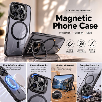 TYIIPRO™ Magnetic Phone Case with Camera Protection & Built-In Stand