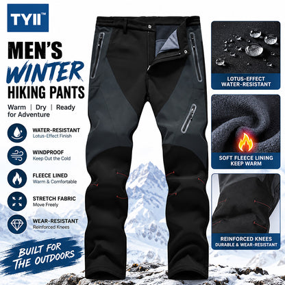 TYII™ Men’s Winter Fleece-Lined Softshell Pants – Water-Resistant Windproof Thermal Hiking & Outdoor Trousers