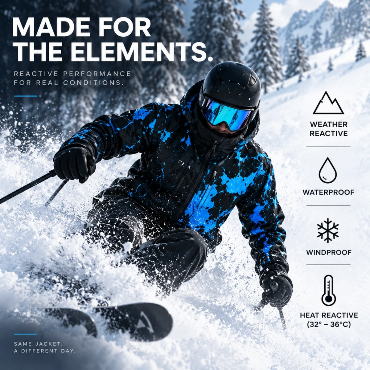 TYII™ Men’s Heat-Reactive Color-Changing Jacket – Waterproof Windbreaker