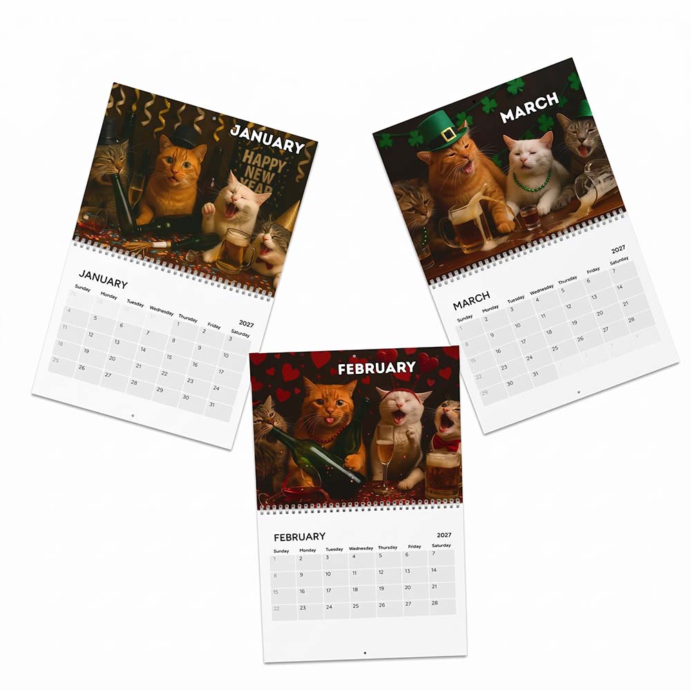 🍺🐱TYIIPRO™ Drunk Cats 2027 Calendar