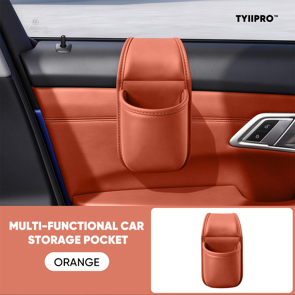 TYIIPRO™ Multifunctional Car Door Storage Pocket – Easy Adhesive Installation with Soft Flannel Lining & Residue-Free Adhesive