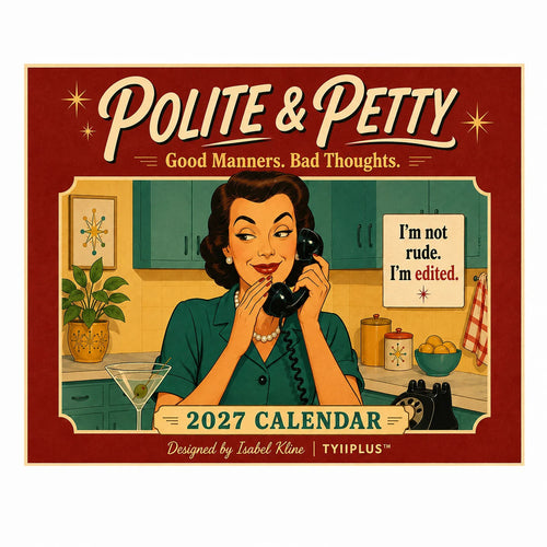 Polite & Petty 2027 Calendar – Funny Adult Humor & Sarcastic Retro Wall Calendar