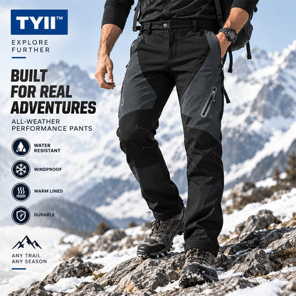 TYII™ Men’s Winter Fleece-Lined Softshell Pants – Water-Resistant Windproof Thermal Hiking & Outdoor Trousers