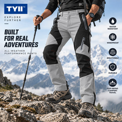 TYII™ Men’s Winter Fleece-Lined Softshell Pants – Water-Resistant Windproof Thermal Hiking & Outdoor Trousers