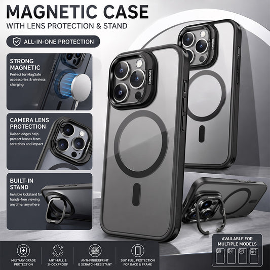 TYIIPRO™ Magnetic Phone Case with Camera Protection & Built-In Stand