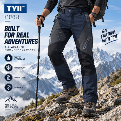 TYII™ Men’s Winter Fleece-Lined Softshell Pants – Water-Resistant Windproof Thermal Hiking & Outdoor Trousers