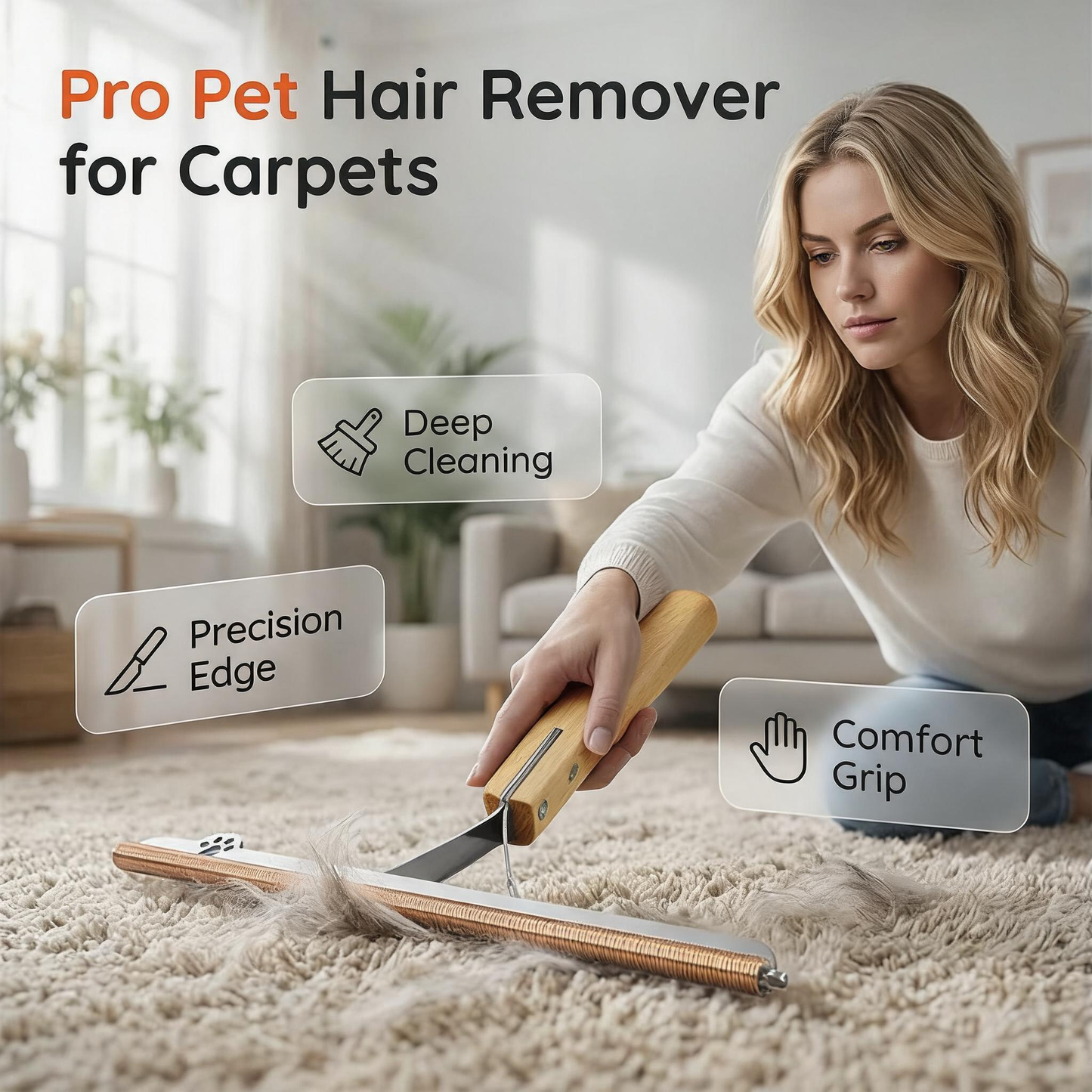TYIIPRO™ Portable Pet Hair Remover – 3-Layer Reusable Pet Hair Scraper