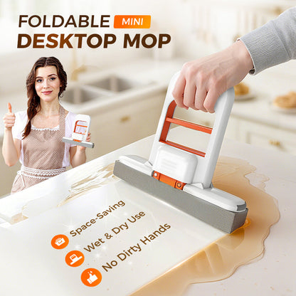 🧼 Foldable Mini Mop — No-Mess Squeeze, Wipes Any Surface