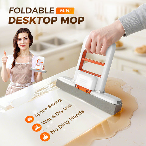 🧼 Foldable Mini Mop — No-Mess Squeeze, Wipes Any Surface