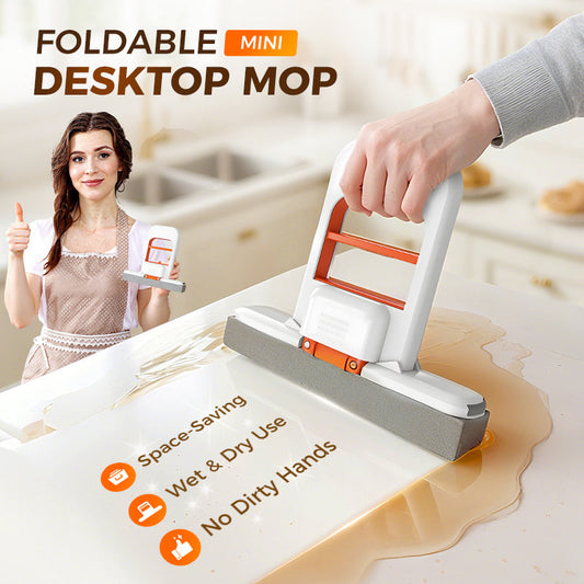 🧼 Foldable Mini Mop — No-Mess Squeeze, Wipes Any Surface