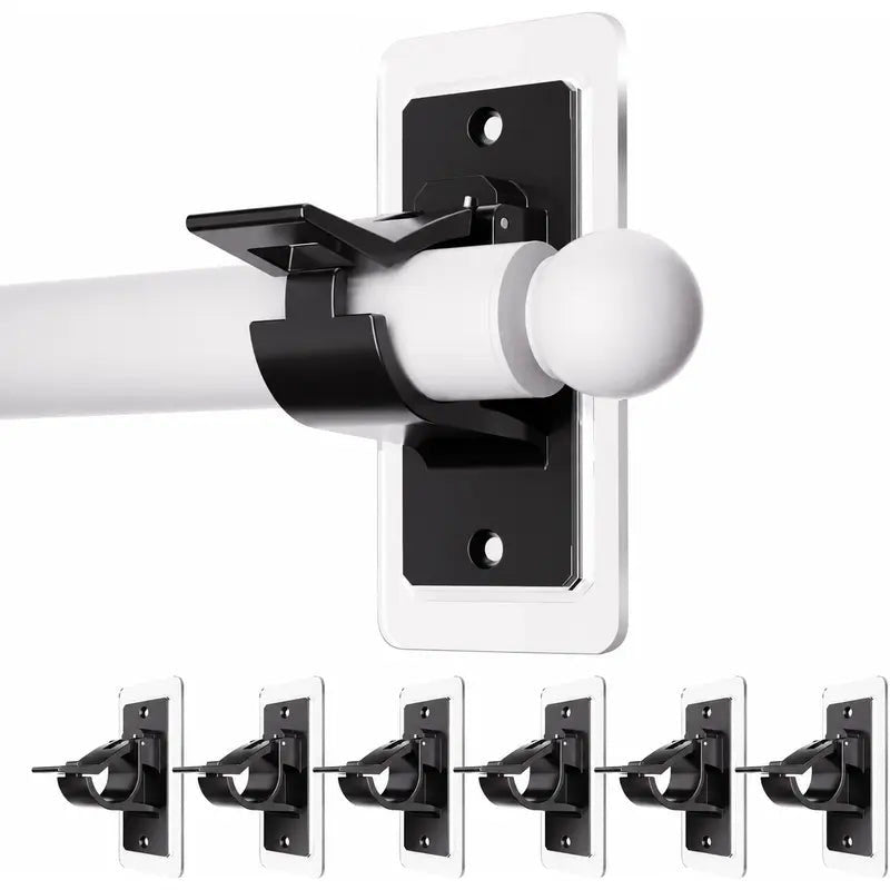 No-Drill Curtain Rod Brackets – Easy Peel & Stick