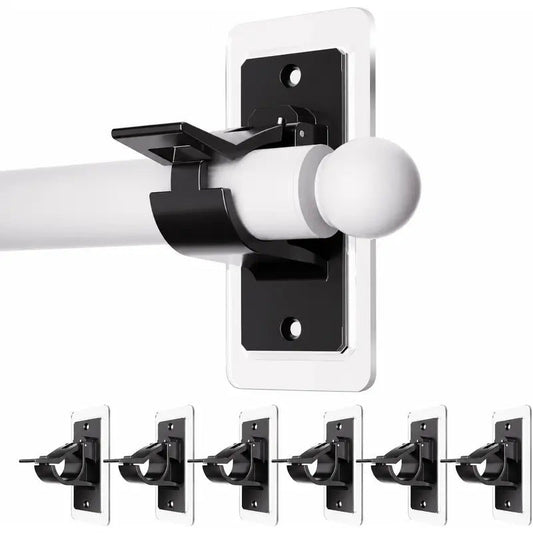 No-Drill Curtain Rod Brackets – Easy Peel & Stick