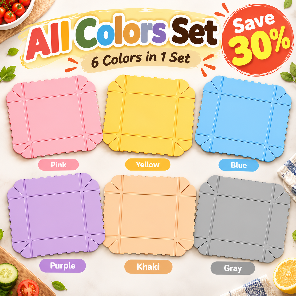 🥗 Foldable Silicone Cutting Mat & Serving Tray