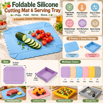 🥗 Foldable Silicone Cutting Mat & Serving Tray