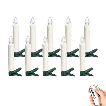 Realistic Flickering Flameless Clip Candles – LED Candle Lights with Remote Control