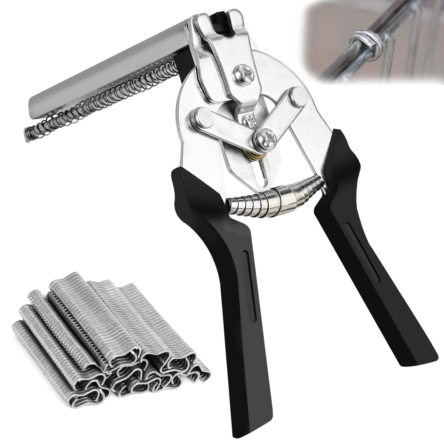 TYIIPRO™ M-Type Hog Ring Pliers Kit – Semi-Automatic Spring-Loaded Fence & Cage Repair Tool