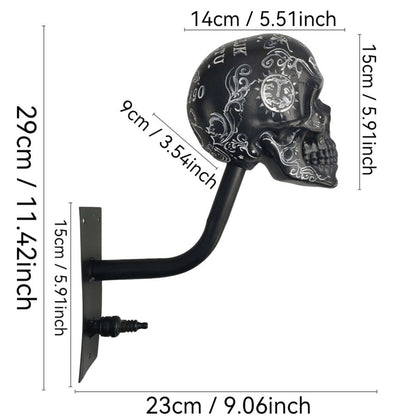 TYIIPRO™ Skull Motorcycle Helmet Holder – Punk Skull Wall Mount Rack for Helmets, Jackets & Garage Decor