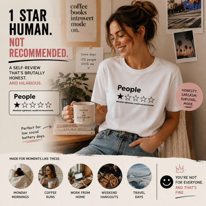 TYIIPRO™ People ★☆☆☆☆ Funny Graphic T-Shirt | Premium 200G Heavyweight Cotton Unisex Tee