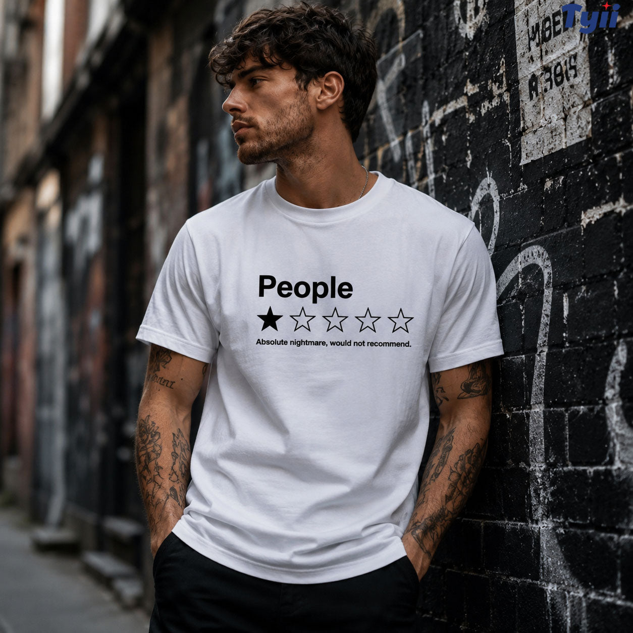 TYIIPRO™ People ★☆☆☆☆ Funny Graphic T-Shirt | Premium 200G Heavyweight Cotton Unisex Tee