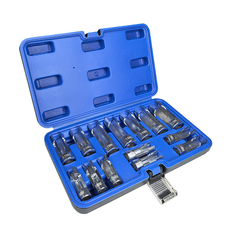 Tyiipro™ 14PCS Diesel Injector Fuel Line Socket Set – 8-22mm Flare Nut Sockets