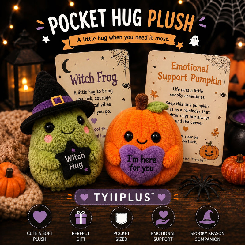 Halloween Pocket Hug™ Plush | Witch Frog & Emotional Support Pumpkin | Designed by Isabel Kline