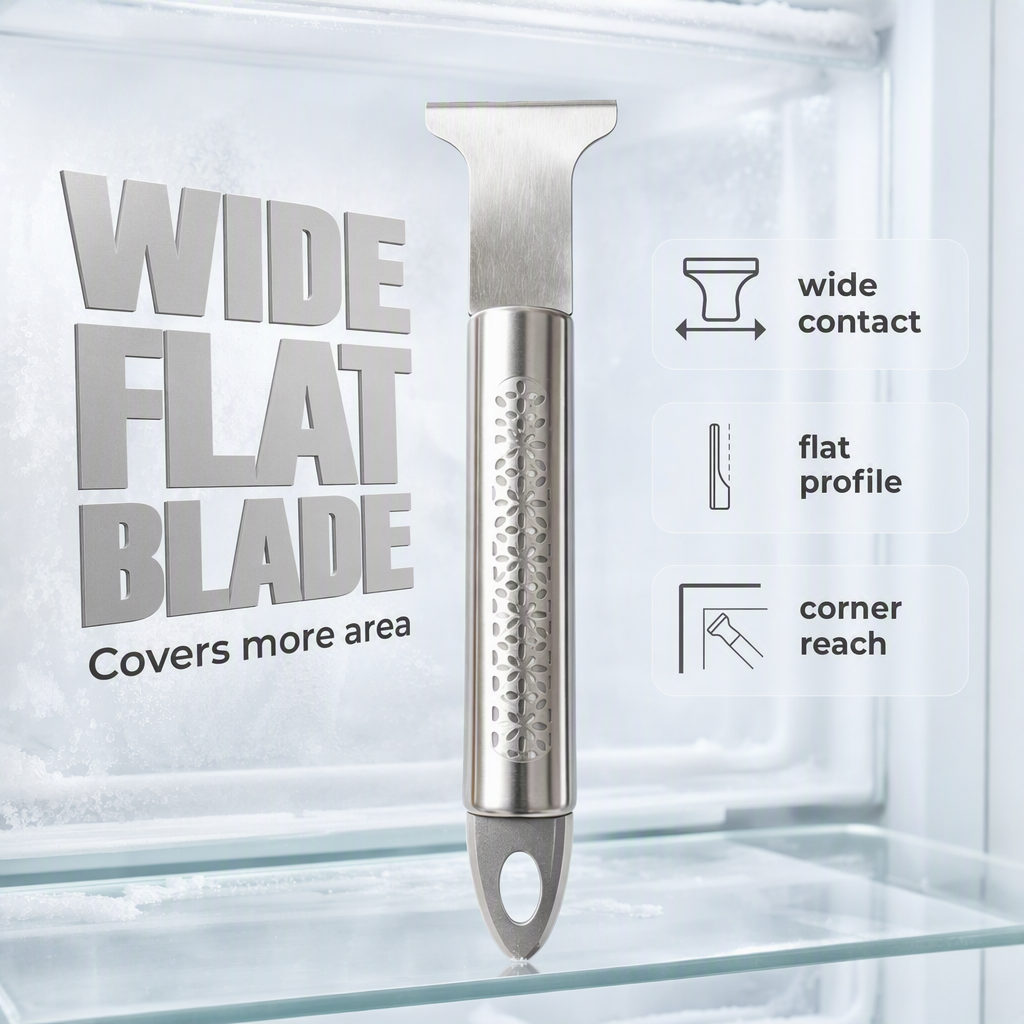 Multi-Purpose Stainless Steel Scraper – Heavy-Duty Ice & Grease Removal Tool