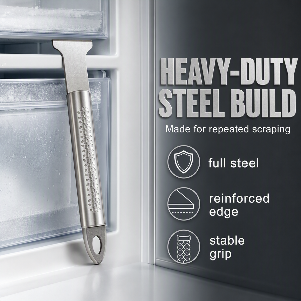Multi-Purpose Stainless Steel Scraper – Heavy-Duty Ice & Grease Removal Tool