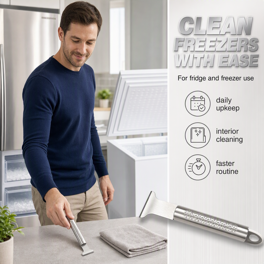 Multi-Purpose Stainless Steel Scraper – Heavy-Duty Ice & Grease Removal Tool
