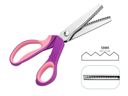 TYIIPRO™ 5mm Pinking Shears (Zigzag / Scallop Edge Options) - Stainless Steel Fabric Scissors to Prevent Fraying