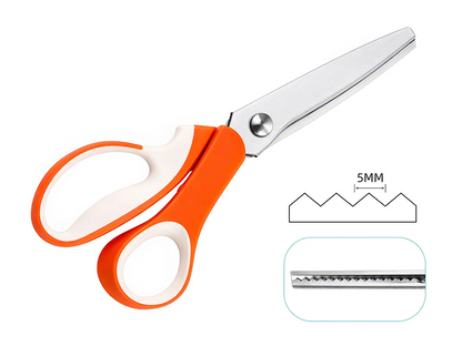 TYIIPRO™ 5mm Pinking Shears (Zigzag / Scallop Edge Options) - Stainless Steel Fabric Scissors to Prevent Fraying