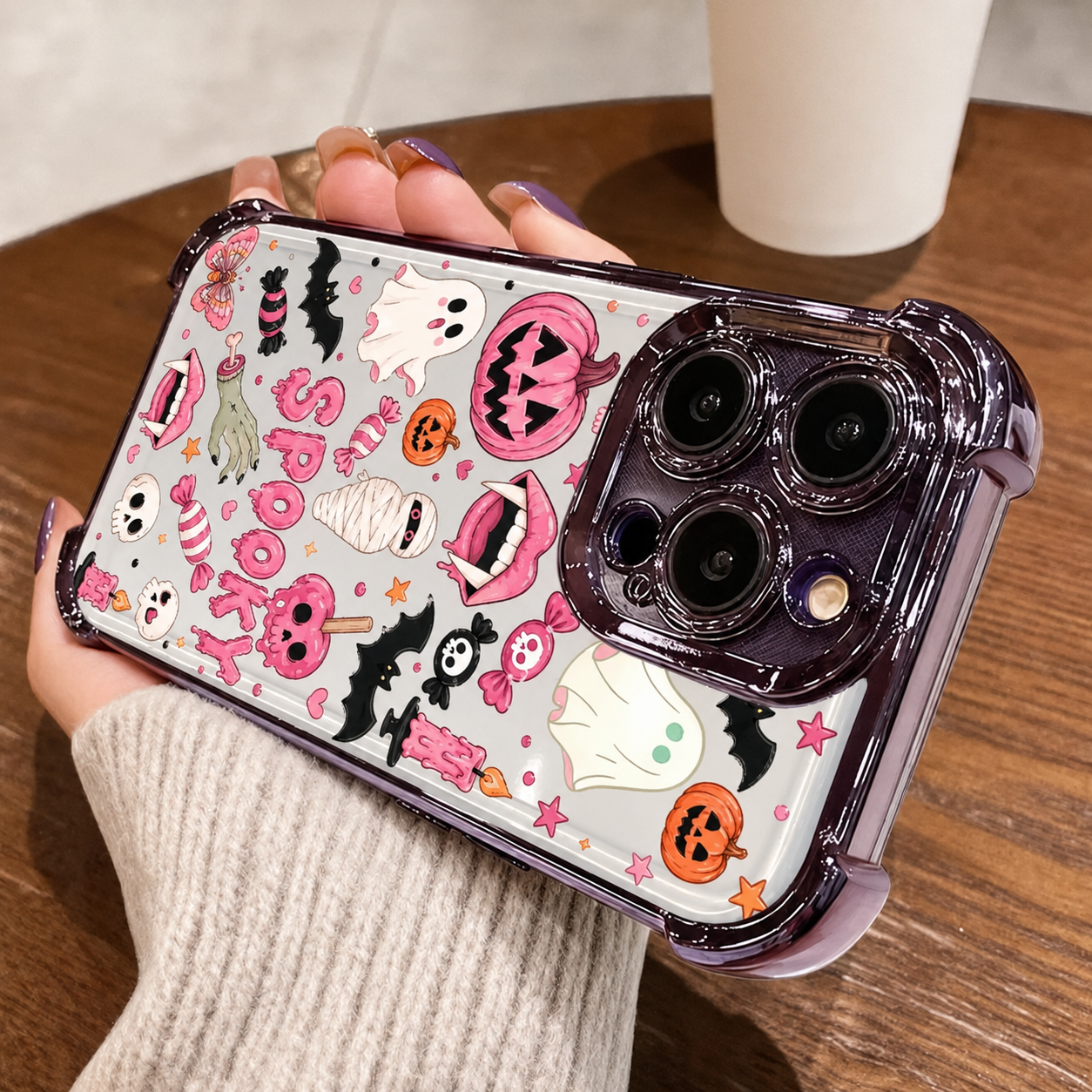 🎃TYIIPRO™ Halloween Candy Ghost Phone Case – Cute Pumpkin & Ghost Design, Shockproof Magnetic Case
