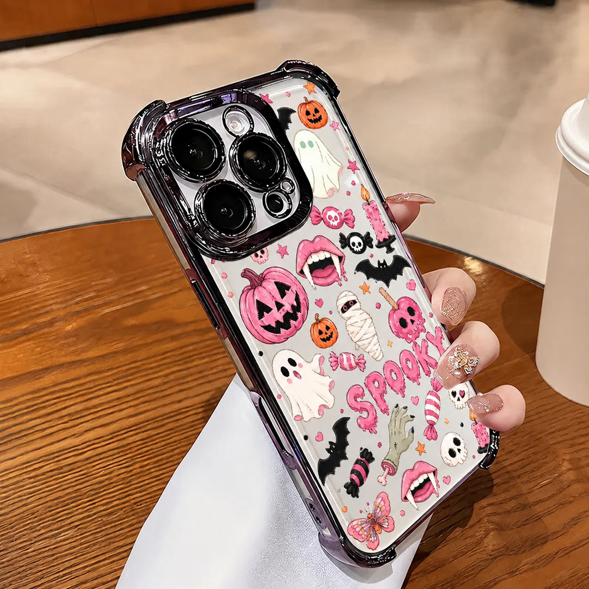 🎃TYIIPRO™ Halloween Candy Ghost Phone Case – Cute Pumpkin & Ghost Design, Shockproof Magnetic Case