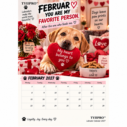 TYIIPRO™ Labrador Calendar 2027 – Funny 12-Month Wall Calendar for Labrador Lovers & Dog Owners