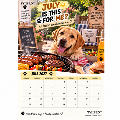 TYIIPRO™ Labrador Calendar 2027 – Funny 12-Month Wall Calendar for Labrador Lovers & Dog Owners