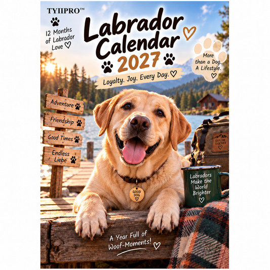 TYIIPRO™ Labrador Calendar 2027 – Funny 12-Month Wall Calendar for Labrador Lovers & Dog Owners