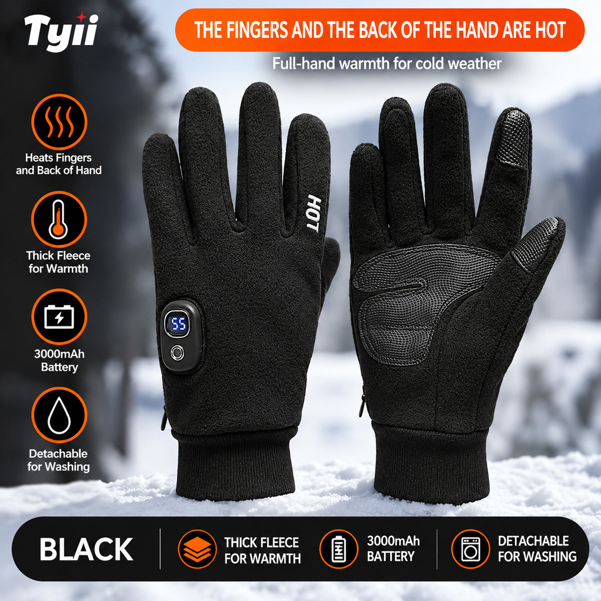 🔥Free Shipping🔥TYII™ Rechargeable Heated Gloves – 5-Level Temperature Control, Touchscreen Winter Thermal Gloves