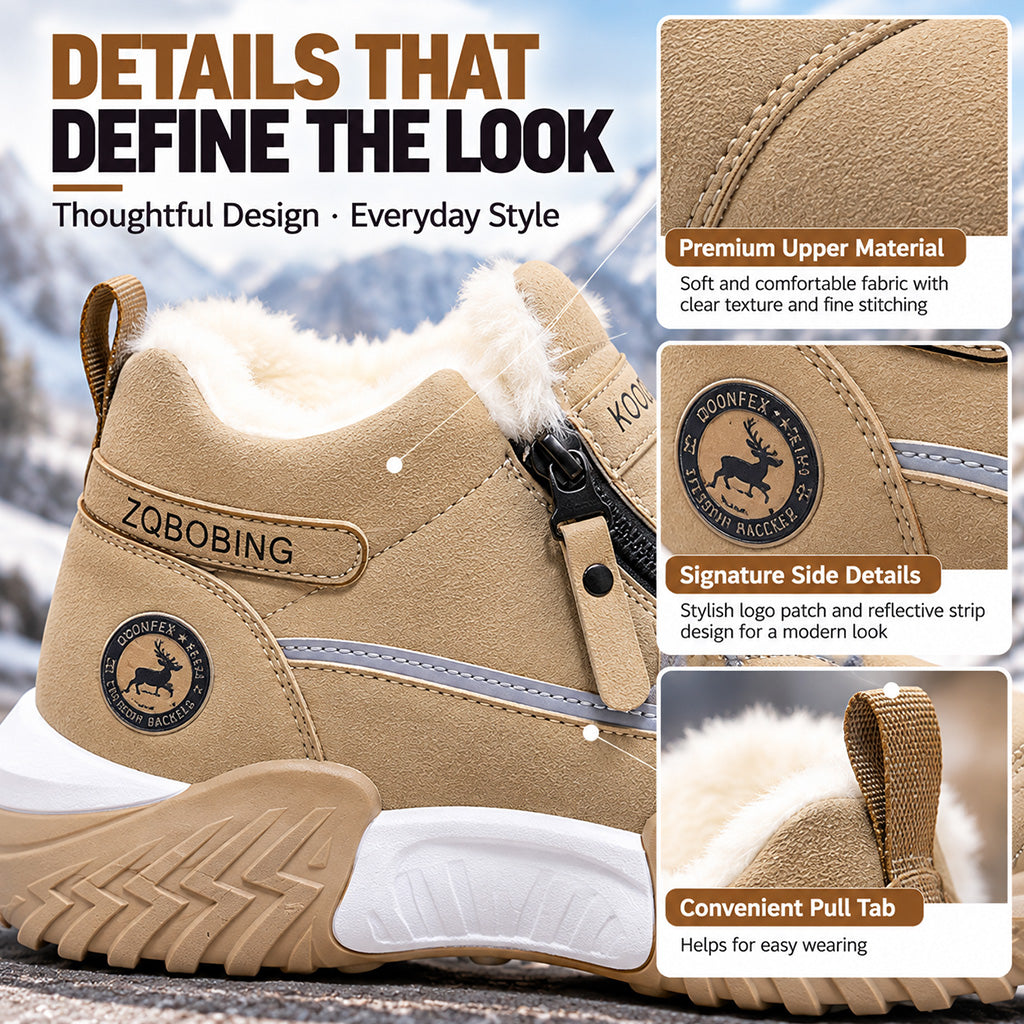 TYII™ Unisex Winter Fleece-Lined Ankle Boots – Warm Non-Slip Snow Boots