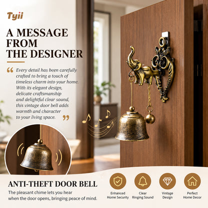 Vintage Animal Door Bell – Antique Bronze Hanging Bell, Decorative Door Chime for Home, Unique Housewarming Gift | TYII™
