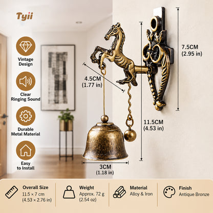 Vintage Animal Door Bell – Antique Bronze Hanging Bell, Decorative Door Chime for Home, Unique Housewarming Gift | TYII™