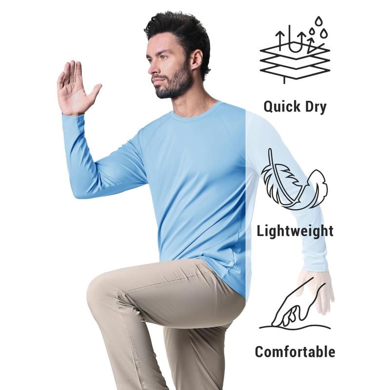 Men’s UPF 50+ Long Sleeve Performance Shirt – Quick Dry, Lightweight & Breathable