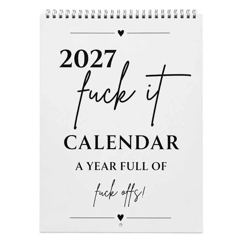 Fuck It Calendar 2027, Funny Sweary Wall Calendar