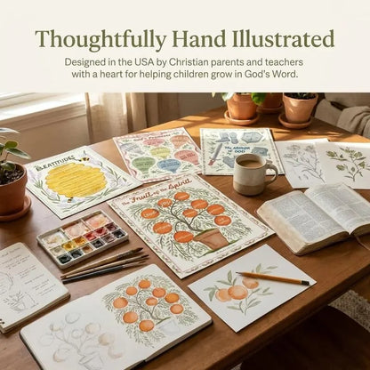Bible Posters for Kids Classroom Set – 15 Christian Learning Posters