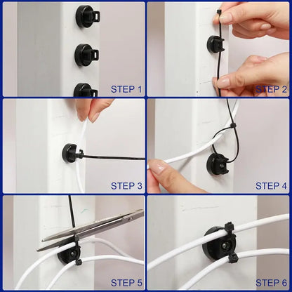 Magnetic Cable Tie Mount Base - Heavy-Duty Magnetic Zip Tie Mounts for Fast & Flexible Cable Management