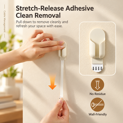 3-in-1 Adhesive Hook & Cable Organizer | No-Drill Storage