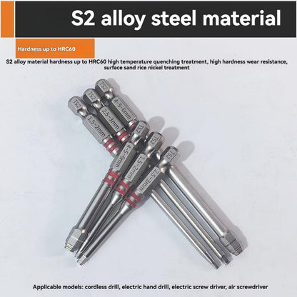 TYIIPRO™ 6PCS S2 Alloy Steel Magnetic Screwdriver Bits Set – Pagoda Hex Shank Drill Bit Set